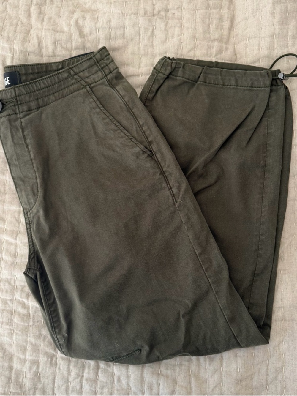 PAIGE Reid Jogger Pants Women's 28 Olive Green High Rise Cargo